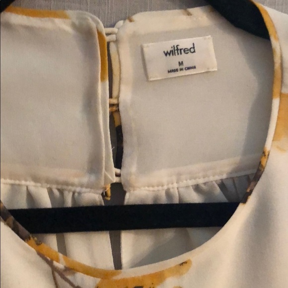 Wilfred Silk Sunflower Blouse W/Sheer Bell Sleeves - Picture 4 of 4